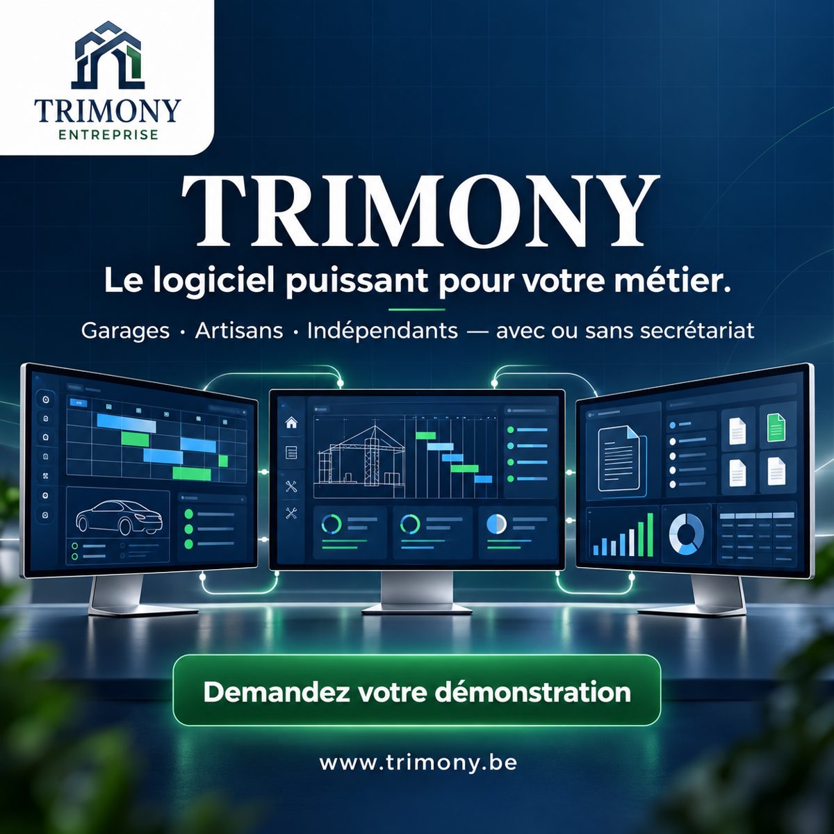 Les logiciels métiers TRIMONY sur ordinateur et mobile